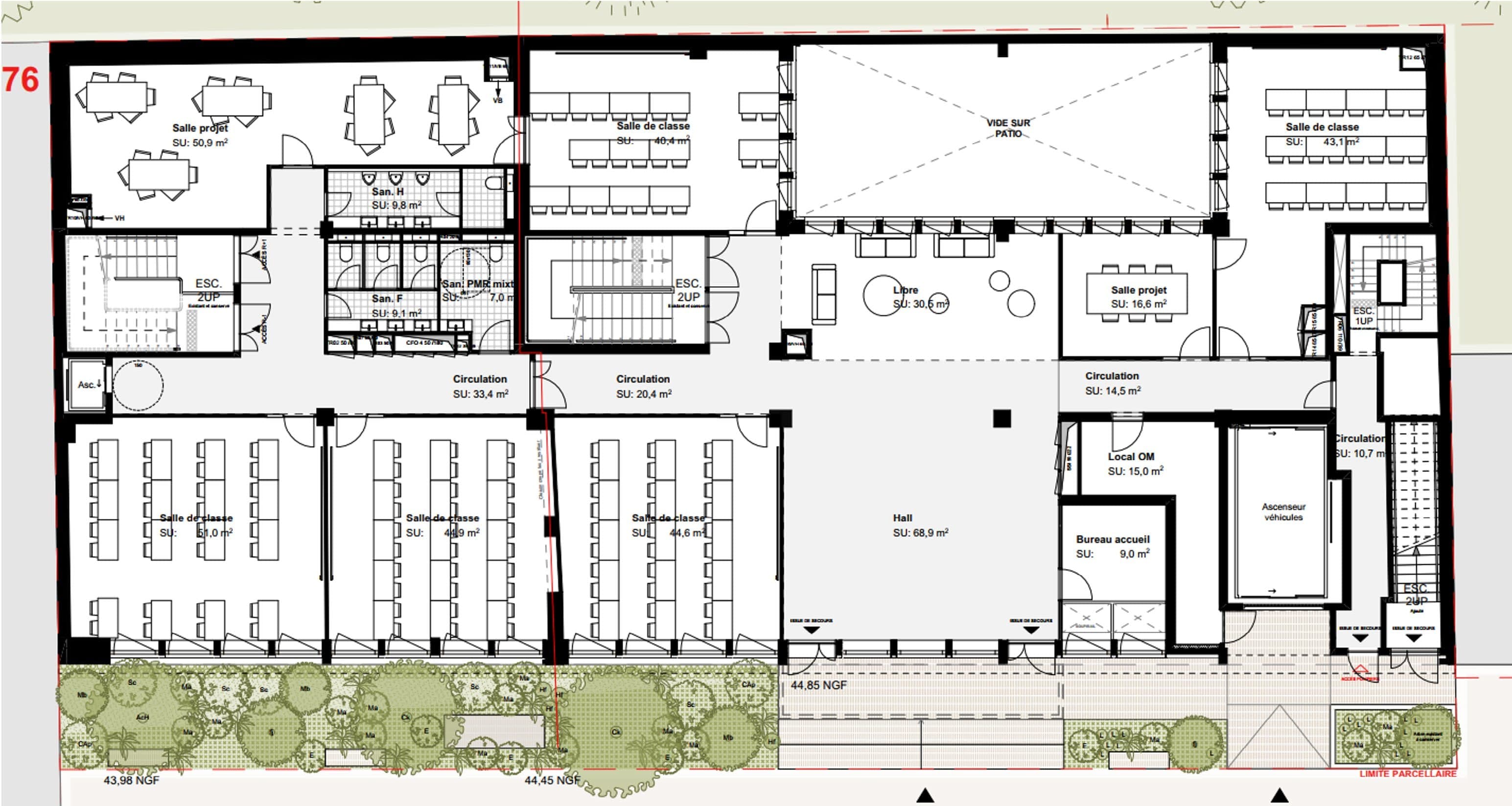 Plan Rez-de-chaussée, Campus Volt