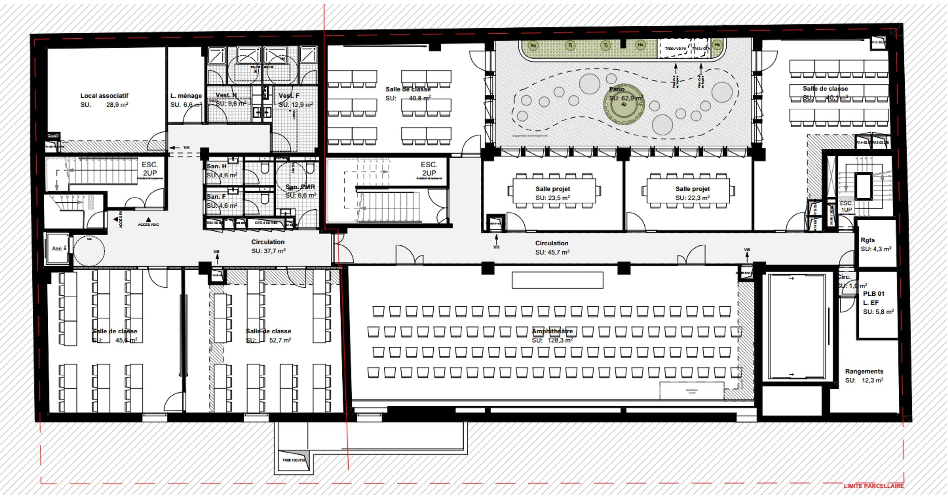 Plan Rez-de-jardin, Campus Volt