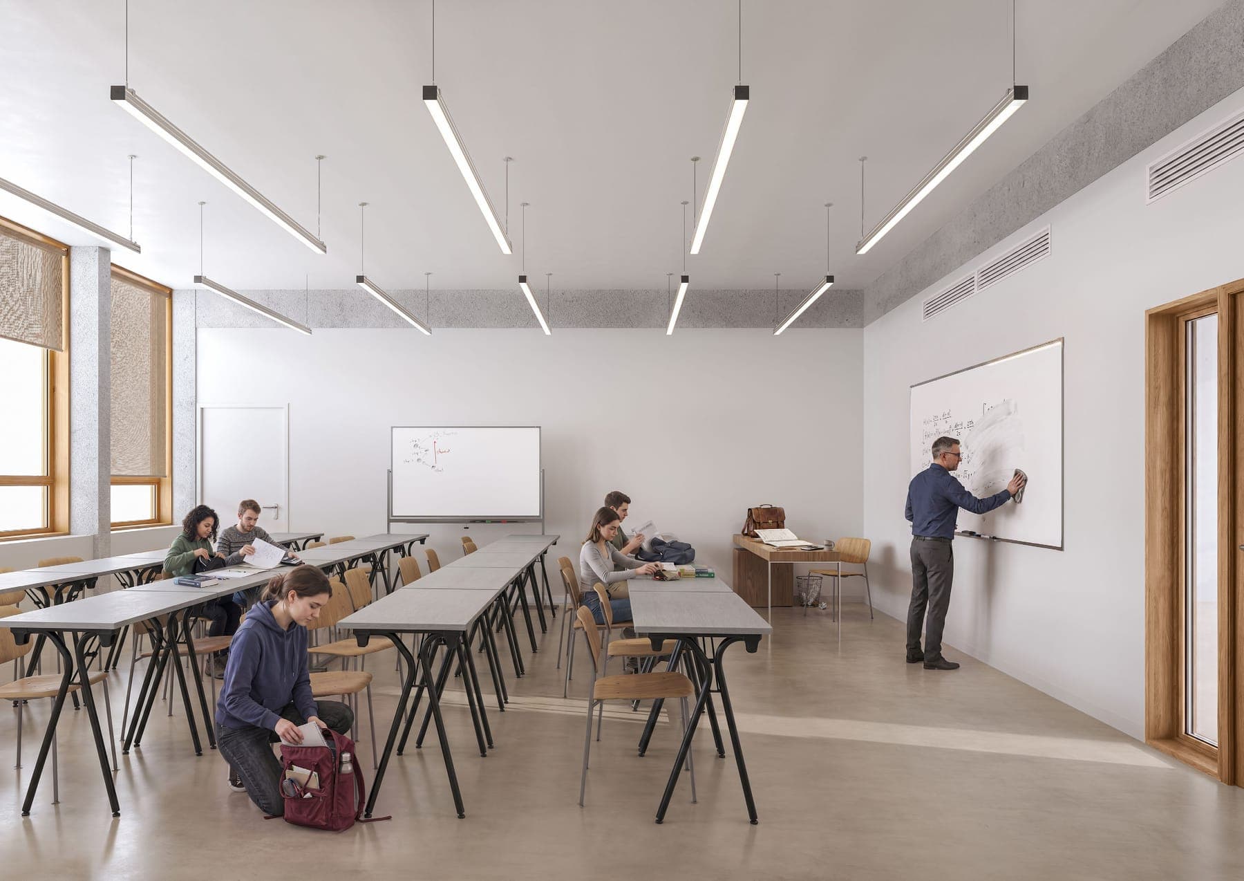 Salle de classe lumineuse du Campus Volt