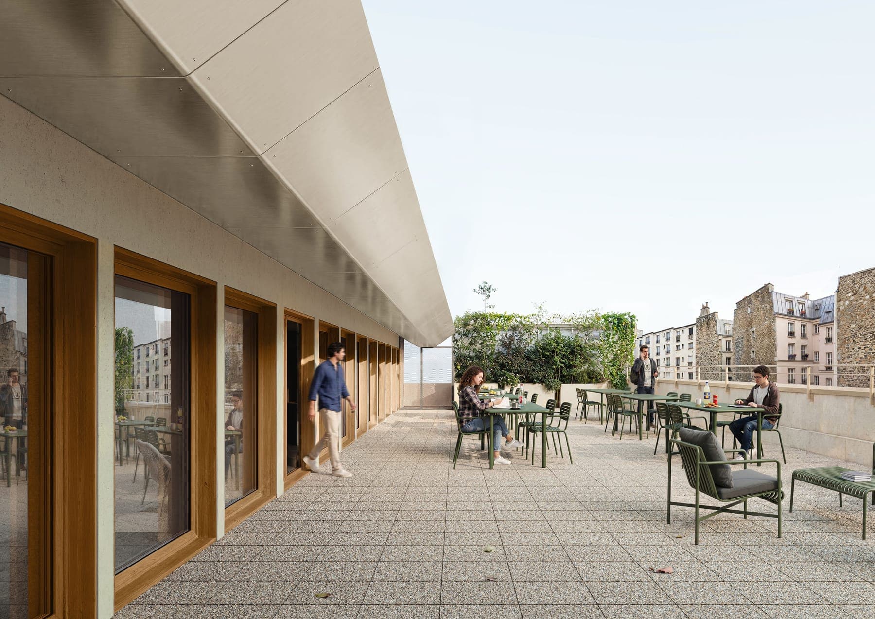 Terrasse de 156 m² au R+4 du Campus Volt