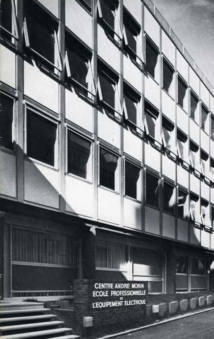 Photo d'époque du Centre André Morin, école de l'équipement électrique devenue le Campus Volt à Paris 11e